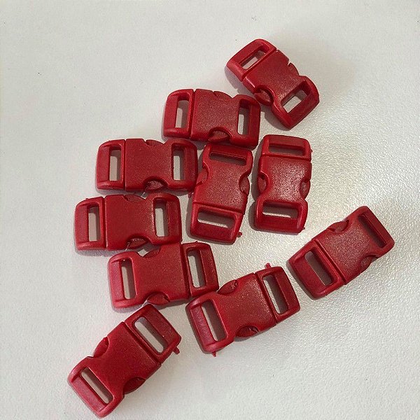 Fecho PVC 10mm (10 unidades) Vermelho