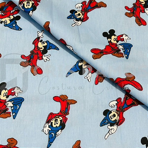 Tecido Mickey Fantasia Azul Claro (50cm x 150cm)
