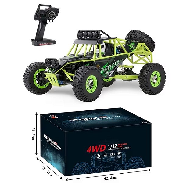 Carrinho Cross 4X4 Eletrico 50Km 1/12 2.4Ghz 4WD Modelo 12427 WLtoys