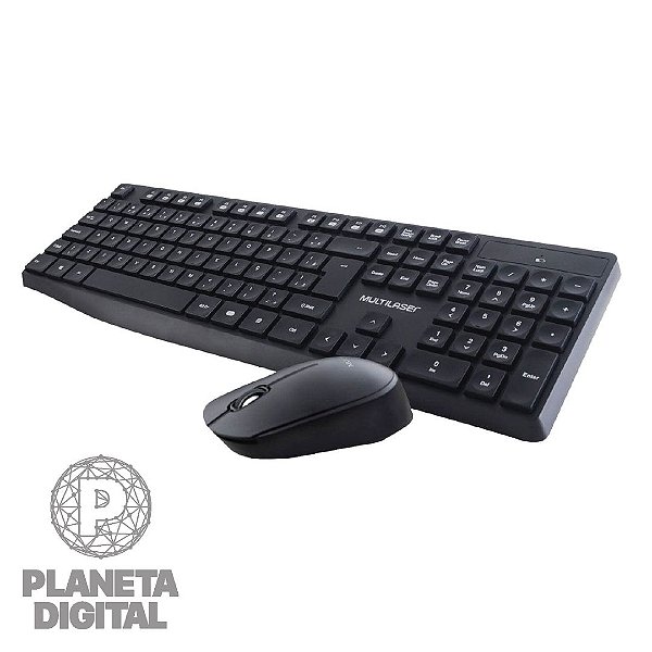 Teclado e Mouse sem Fio TC 212 USB Preto - MULTILASER