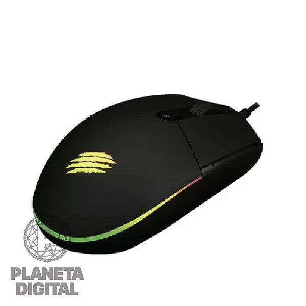 Mouse Gamer Orium Óptico Com Fio Leve e Confortável USB 6 Botões LED Rainbow Scroll Emborrachado MS323- OEX