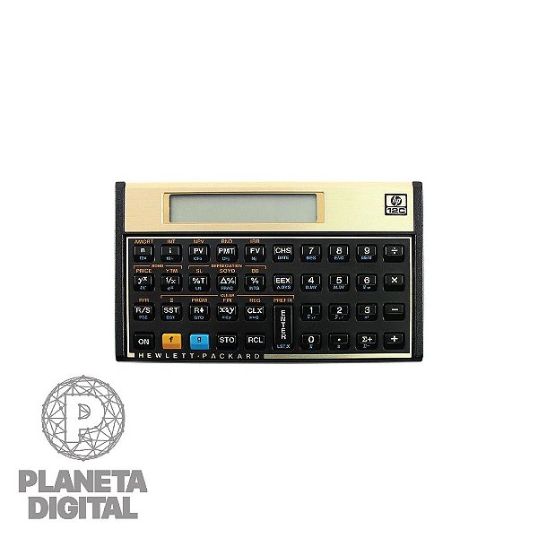 Calculadora Financeira 12C Gold Tela LCD Fluxos de Caixa IRR Notação Polonesa Reversa Contabilidade Finanças - HP