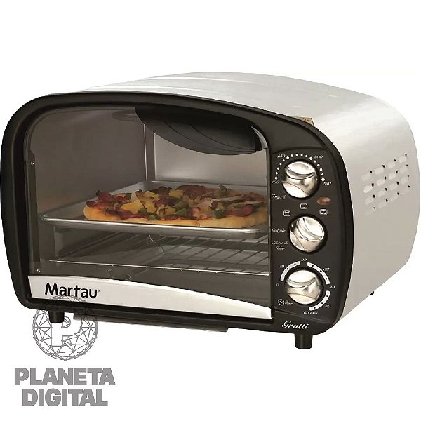 Forno Elétrico Gratti Deluxe 16L 1300W Timer de 60 Minutos Rápido Aquecimento Termostato Ajustável - MARTAU