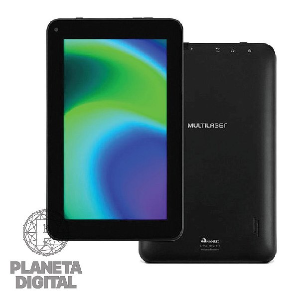 Tablet 32GB Tela 7" 1GB RAM 2400mAh Android 11 Bivolt Wi-Fi Preto NB355 - MULTILASER