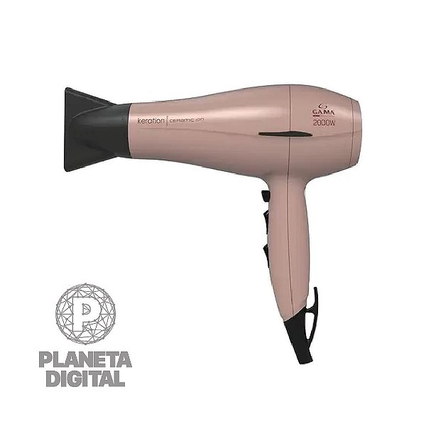 Secador de Cabelo Keration Ceramic Íon 2000W 3 Níveis de Temperatura Secagem mais Rápida 2 Níveis de Velocidade Bege - GA.MA