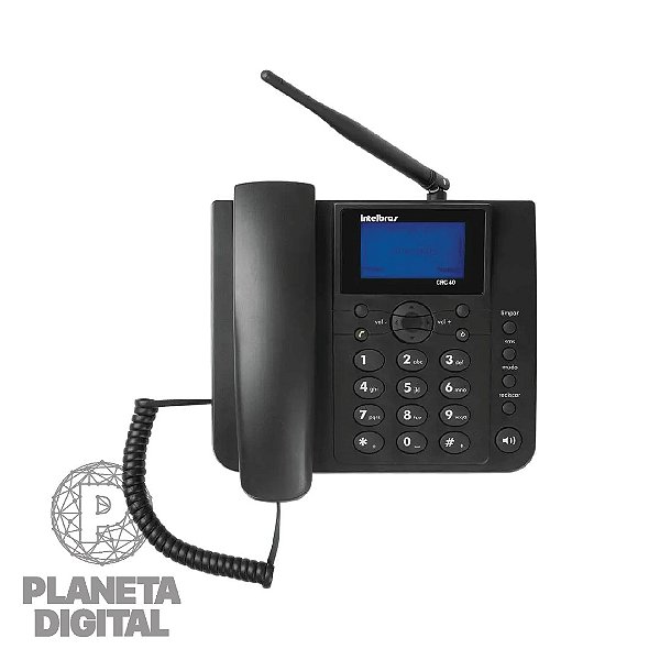 Telefone Celular de Mesa Com Fio SMS Viva-Voz Identificador de Chamadas Calculadora Alarme Discagem Rápida CRC40 - INTELBRAS