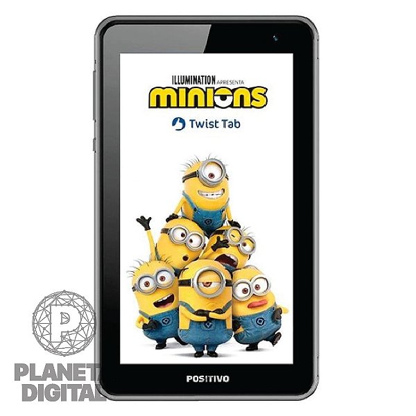 Tablet Twist Tab Minions 32GB 2400mAh Tela 7" LCD Bluetooth Wi-Fi Android Oreo Quad Core 1.5GHz Preto T770KM - POSITIVO