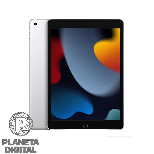 iPad 9° Geração 64GB Tela Retina de 10,2" 8MP Bússola Digital Sensor de Luz Ambiente Acelerômetro Siri iPadOS 15 Controle Assistivo Prata - APPLE