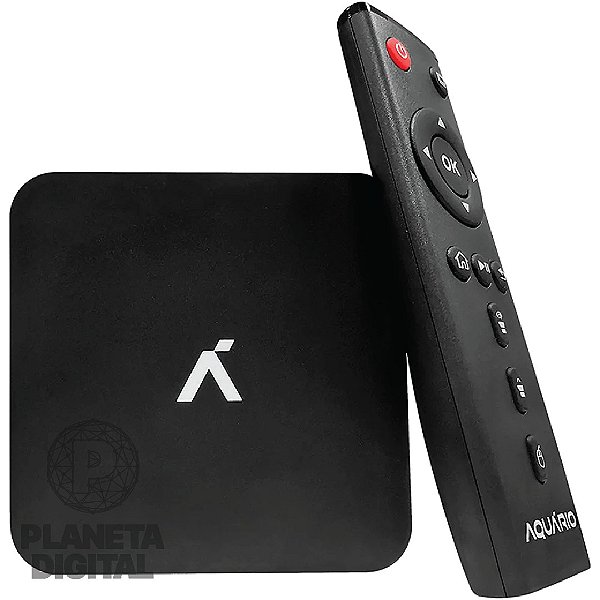 Smart TV Box 4K com Controle Remoto 8GB ROM Wi-Fi Possui 3 Idiomas: Espanhol, Inglês e Português USB 2.0 Bivolt Preto STV-3000 - AQUÁRIO