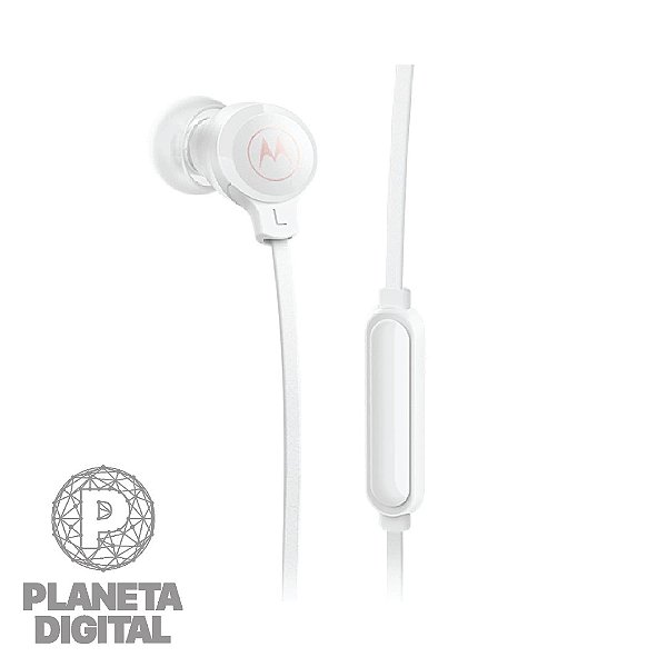 Fone de Ouvido com Microfone Earbuds 3-S com 2 Pares Extras de Borracha Branco - MOTOROLA