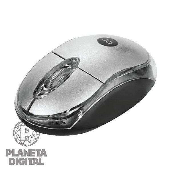 Mouse Standard 800DPI Sistema Óptico Botão de Rolagem Macio USB Compatível com Windows 7/8/10 Prata - BRIGHT