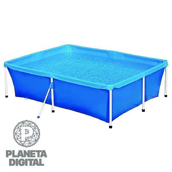 Piscina Standard de Plástico Retangular com Capacidade de 2000L Material de PVC Azul - MOR