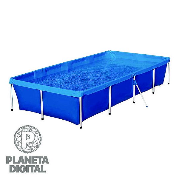 Piscina Standard de Plástico Retangular com Capacidade de 3000L Material de PVC Azul - MOR