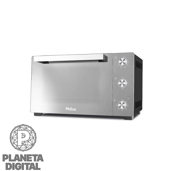 Forno Elétrico de Bancada Full Glass 1800W Capacidade de 50 litros Revestimento Interno Autolimpante Temperatura de 90°C a 250°C Pés Antiderrapante Prata PFE50PE - PHILCO