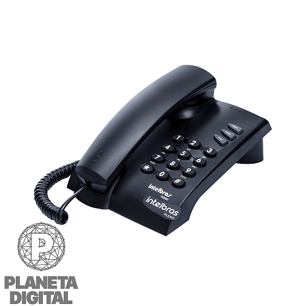 Telefone com Fio Pleno de Mesa ou Parede Discagem Multifrequencial Tecla Flash Chave para Bloqueio de Teclado Tecla Redial e Mute - INTELBRAS