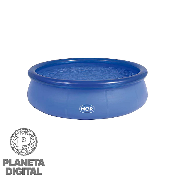 Piscina Inflável 3.400L Redonda Acompanha Kit Reparo, Válvula de Drenagem e Filtro PVC Azul - MOR