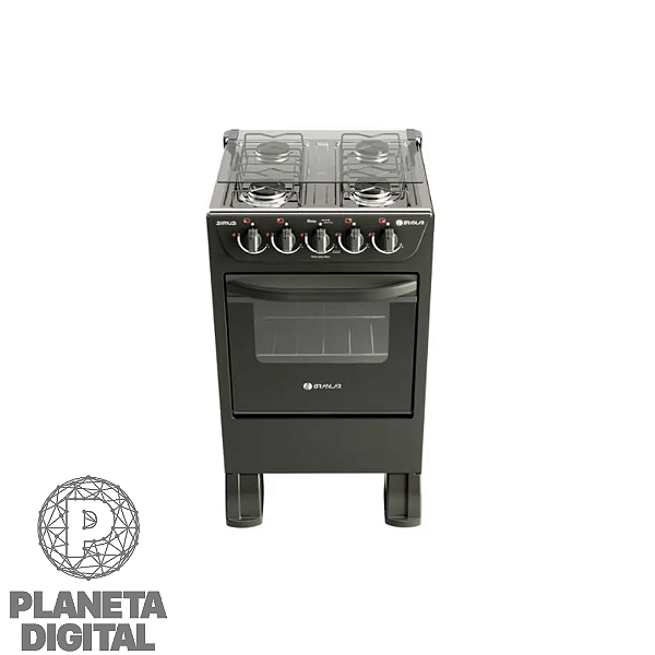 Fogão de Piso New Sirius 4 Bocas Acendimento Manual Mesa de Aço Inox Forno de 46L - BRASLAR