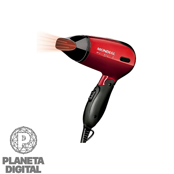 Secador de Cabelos Max Travel 1.200W Bivolt 2 Velocidades + 2 Temperaturas Alça para Pendurar Cabo Dobrável SC-10 - MONDIAL
