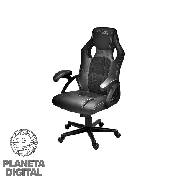 Cadeira Gamer 3 Níveis de Altura Pistão a Gás Inclinação de Amortecimento Suporta até 120Kg CD105 - BRIGHT