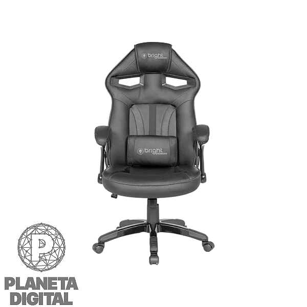 Cadeira Gamer Grande Suporta até 150Kg Pistão a Gás 3 Ajustes de Altura Encosto Reclinável: 13° CD360 - BRIGHT