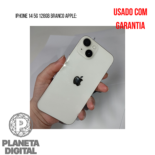 iPhone 14 5G 128GB 4GB RAM iOS 15 Tela 6.1" Super Retina XDR Câmera: 12MP+12MP [APARELHO USADO] - APPLE