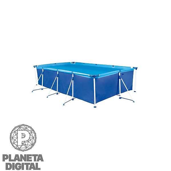 Piscina Premium de Plástico Retangular com Capacidade: 5.000L Material em PVC Azul - MOR