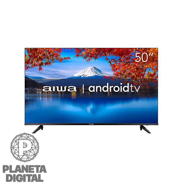 Smart TV 50" Tela 4K Ultra HD HDR10 Dolby Audio Borda Ultrafina Blue Protect Android 15 - AIWA