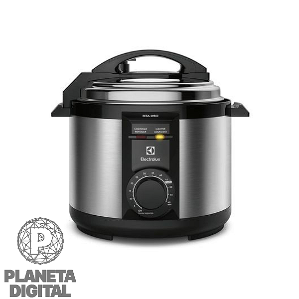 Panela de Pressão Elétrica Efficient por Rita Lobo 5L 900W Painel Mecânico Coletor de Vapor Função Manter Aquecido - ELECTROLUX