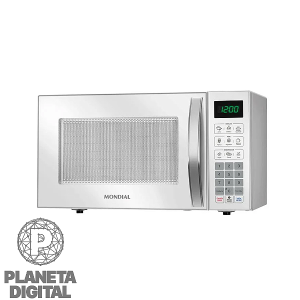 Micro-ondas 34L 1.400W Funções Descongelar, Manter Aquecido e Tira Odor Menu Dia a Dia e Kids MO-02-34-W - MONDIAL