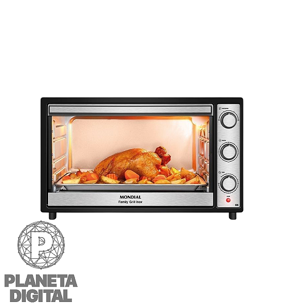 [LANÇAMENTO] Forno Elétrico Family Grill 60L Multifunções Timer de 90 Minutos Temperatura até 250°C Luz Interna FRN+60-BI - MONDIAL