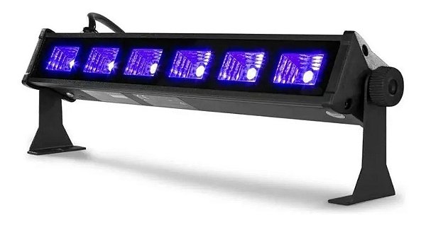 RIBALTA REFLETOR DE LUZ NEGRA BARRA 6 LEDS LK-UV6 - M12 Eletrônicos