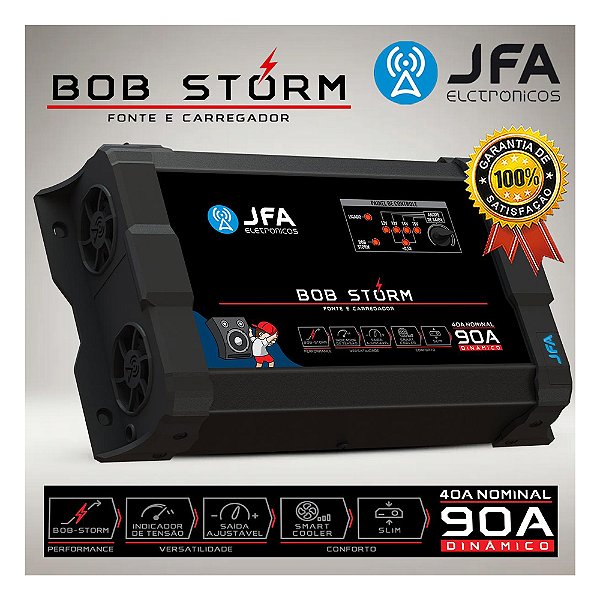 Fonte Caixa Bob 90a BOB Storm Bivolt Jfa 90 Amperes BOB Storm Paredão Pancadão