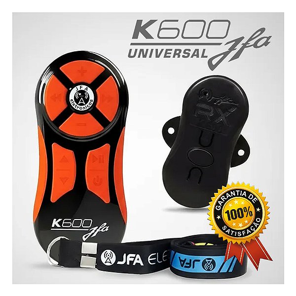 Controle Longa Distância Jfa K600 Completo Preto Laranja Rádios Multimídias Infravermelho