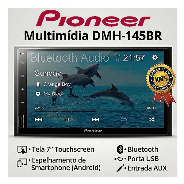 Central Multimídia Pioneer DMH-145BR 7' Pol 2din Usb Espelhamento Android Bluetooth