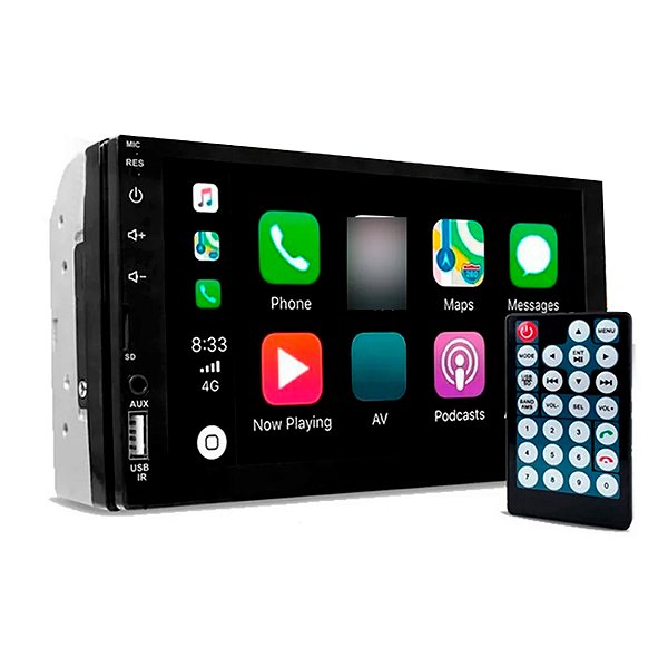 Multimidia Mp5 7" E-tech Light Android Auto Carplay Bt Aux