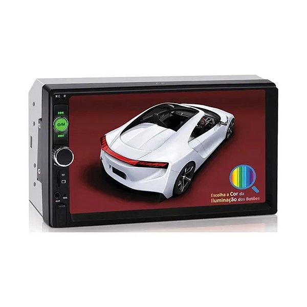 Central Multimídia Mp5 7" Pol E-tech Ligth Botão Físico