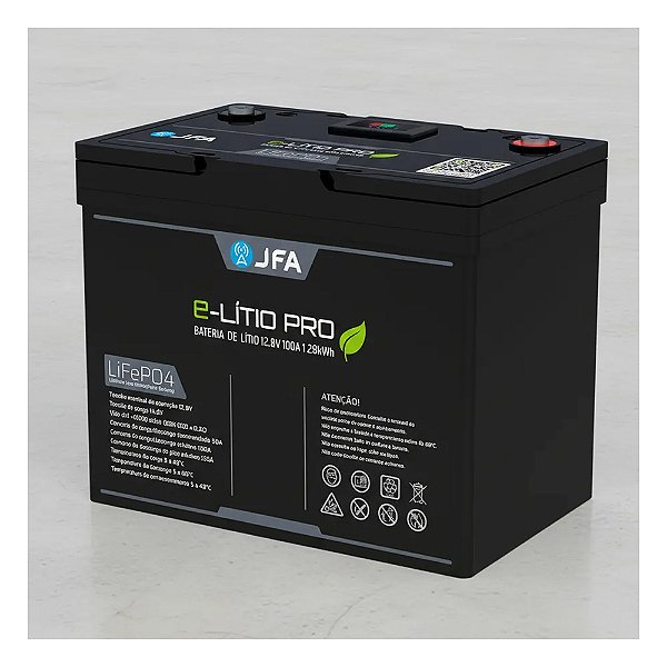 Bateria Lítio Lifepo4 JFA Pro 12,8v 100ah Som Automotivo Painéis Solares Motor Home