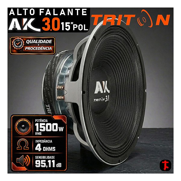 Subwoofer Triton Ak 3.0 15" Polegadas 1500w Rms 4Ohms Branco Pancadão Forte Grave Nervoso