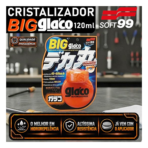 Cristalizador De Vidros Glaco Big 120ml Soft99 Hidro Repelente Parabrisas Hidrofóbico