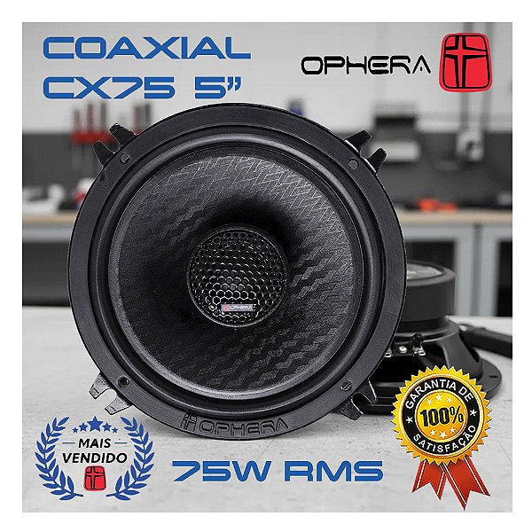 Par Alto Falante Coaxial Phantom Cx75 5" Polegadas Ophera 150w Rms 4ohms Som Automotivo de Qualidade