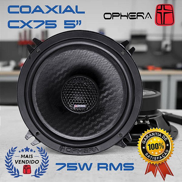 Par Alto Falante Coaxial Phantom Cx75 5" Polegadas Ophera 150w Rms 4ohms Som Automotivo de Qualidade