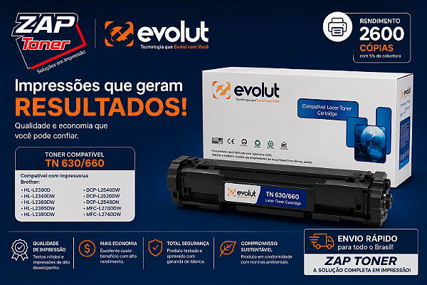 Toner Compatível Com Brother Tn660 660 Tn630 630 2540 2370 Evolut