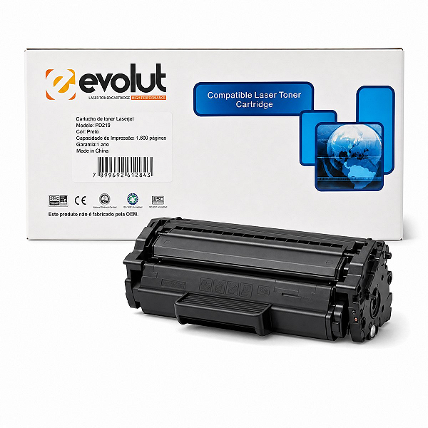 Toner Evolut PD219 / 219 Compatível com Pantum – Preto 1.600 Cópias