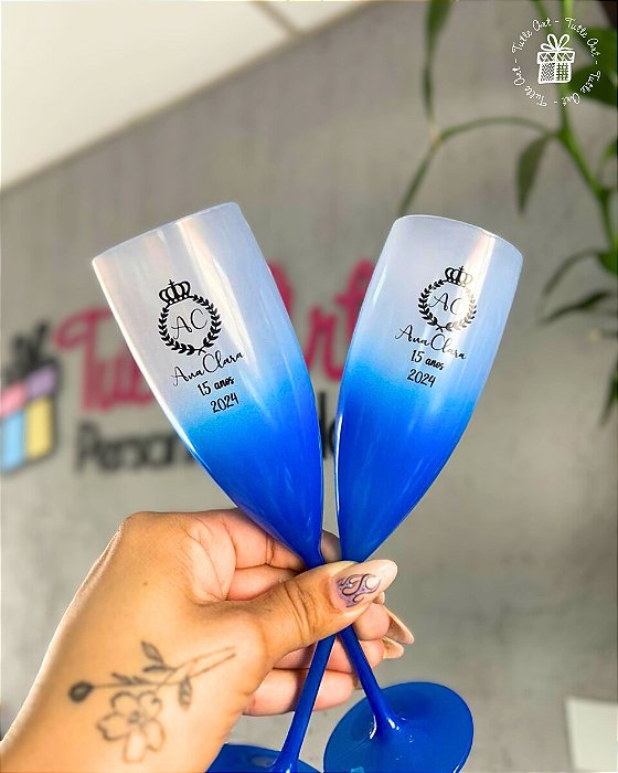 Taça de Champanhe Degradê Personalizada