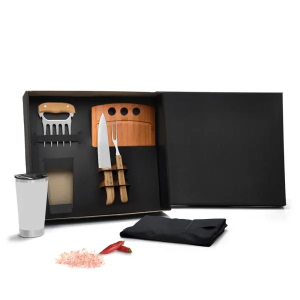 Kit Para Churrasco Com Copo Térmico - 6 Pçs