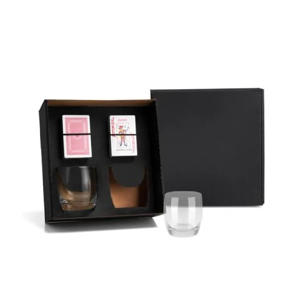 Kit Whisky Com Baralho E Copos