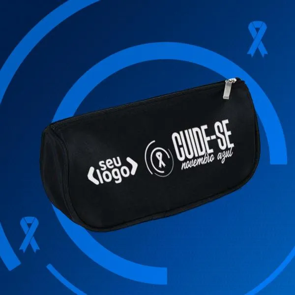 Necessaire Preta Em Microfibra