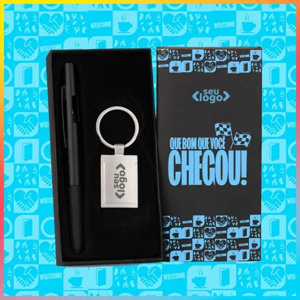 Caneta E Chaveiro - Preto