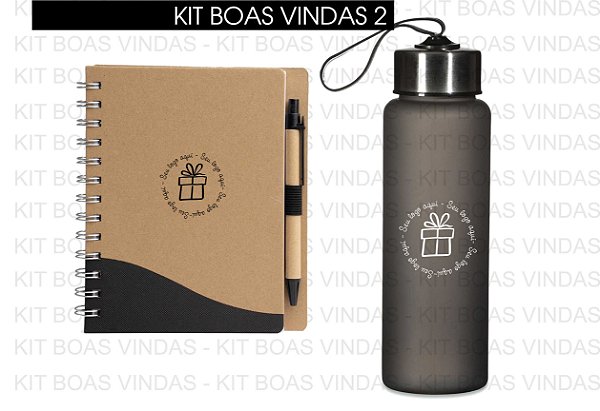 Kit 2 - Garrafa + Bloco de Anotação com Caneta