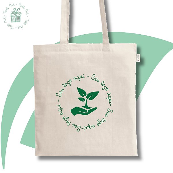 Ecobag Ecológica em Algodão Reciclado 140g – Alça Longa 38x42cm